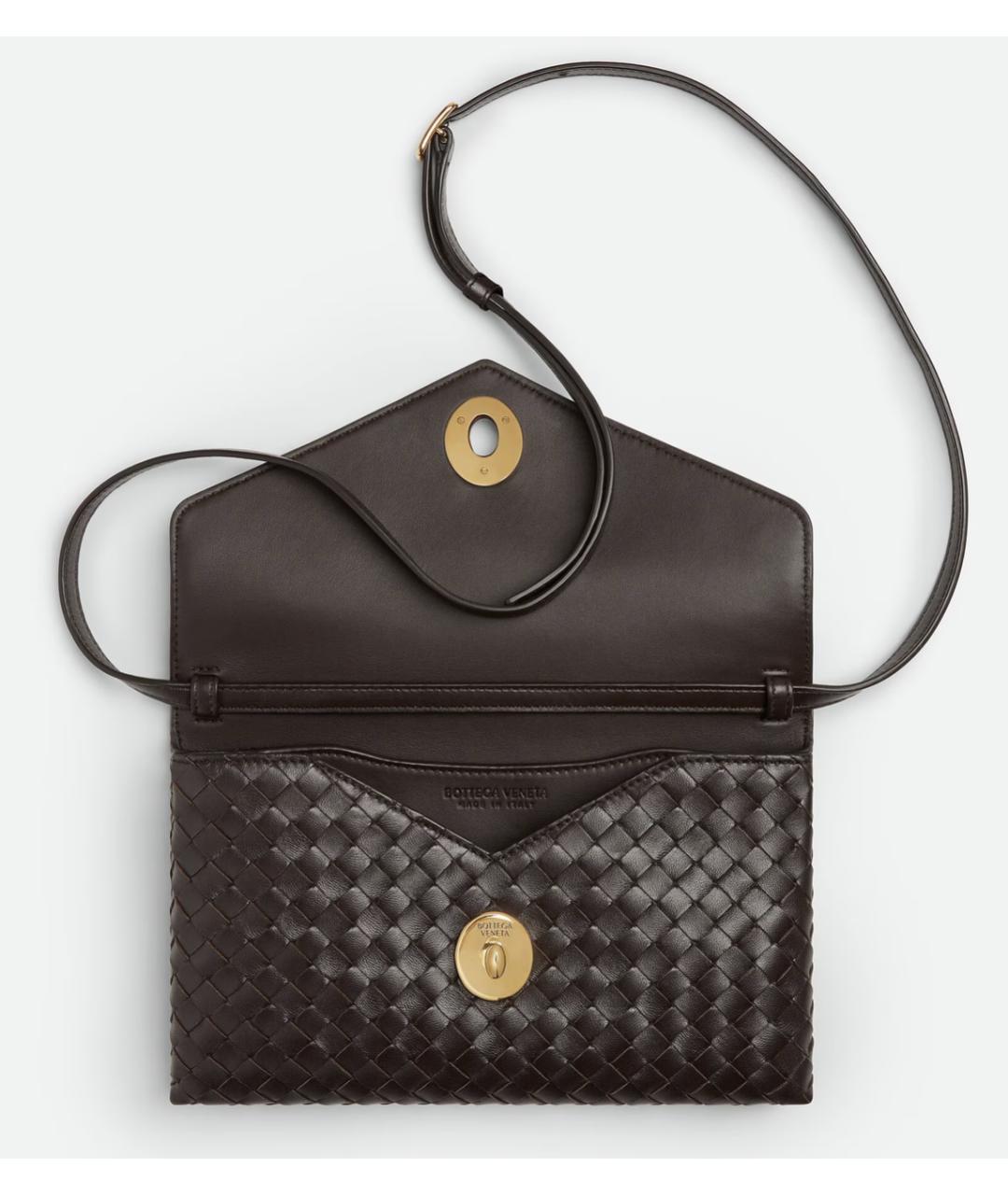 BOTTEGA VENETA Коричневая кожаная сумка через плечо, фото 6
