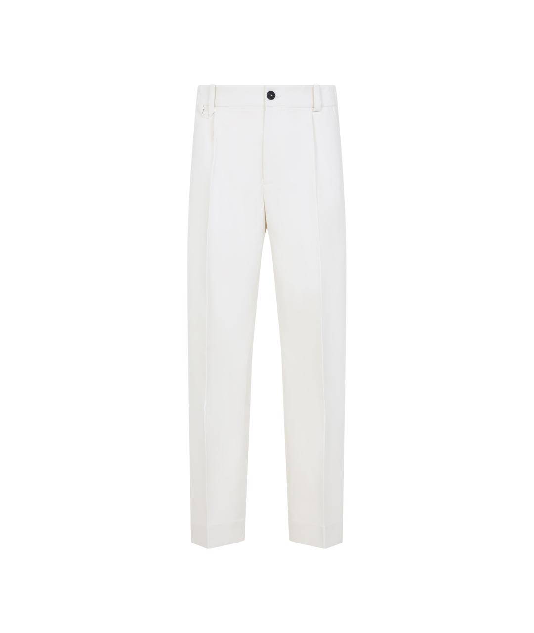JACQUEMUS Белые хлопковые повседневные брюки, фото 1