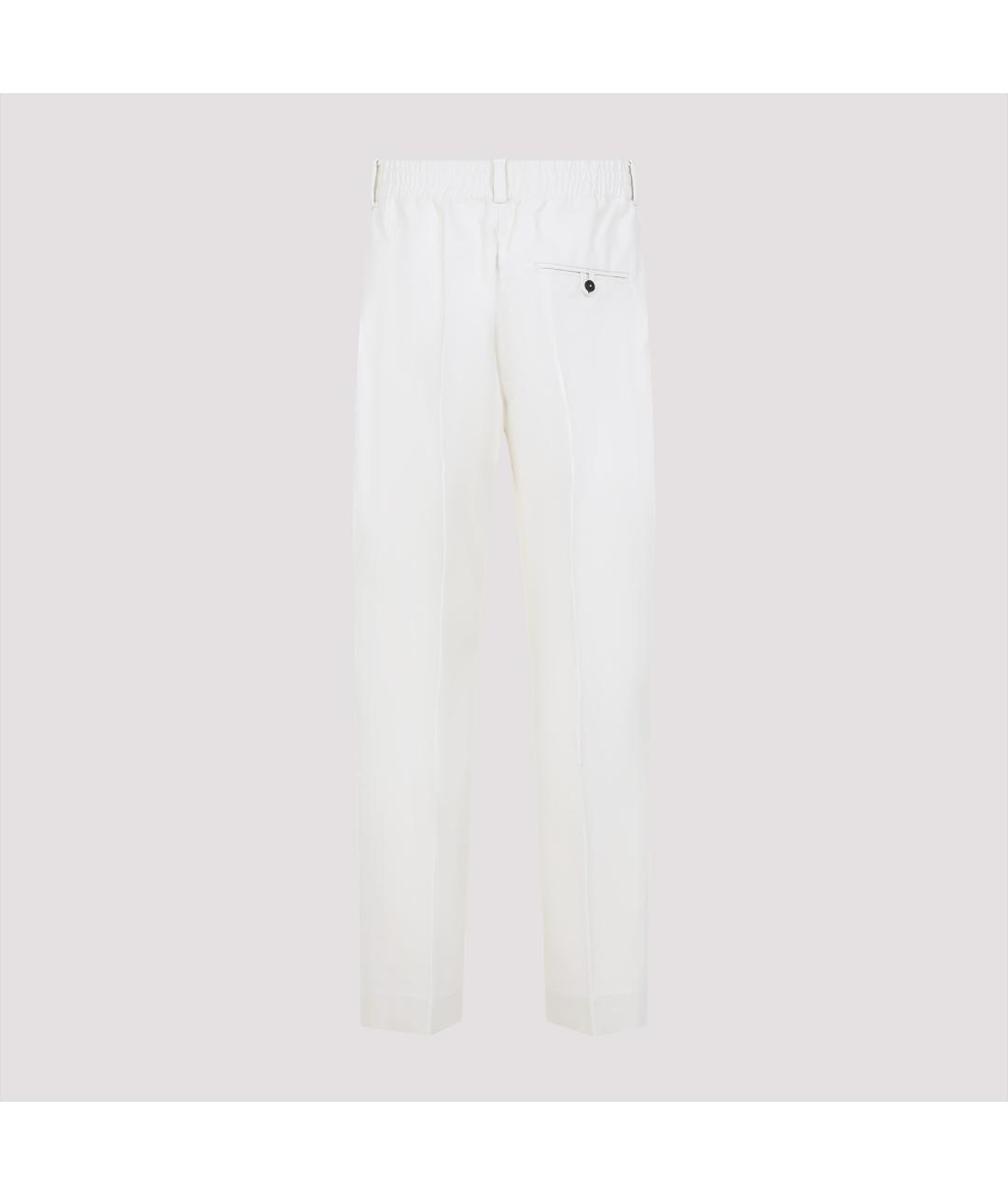 JACQUEMUS Белые хлопковые повседневные брюки, фото 2
