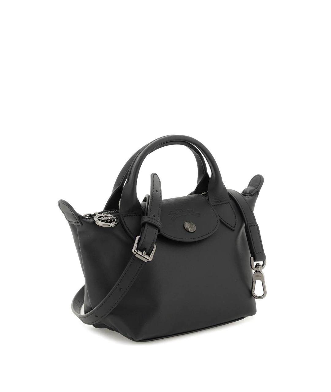 LONGCHAMP Черная бархатная сумка с короткими ручками, фото 3
