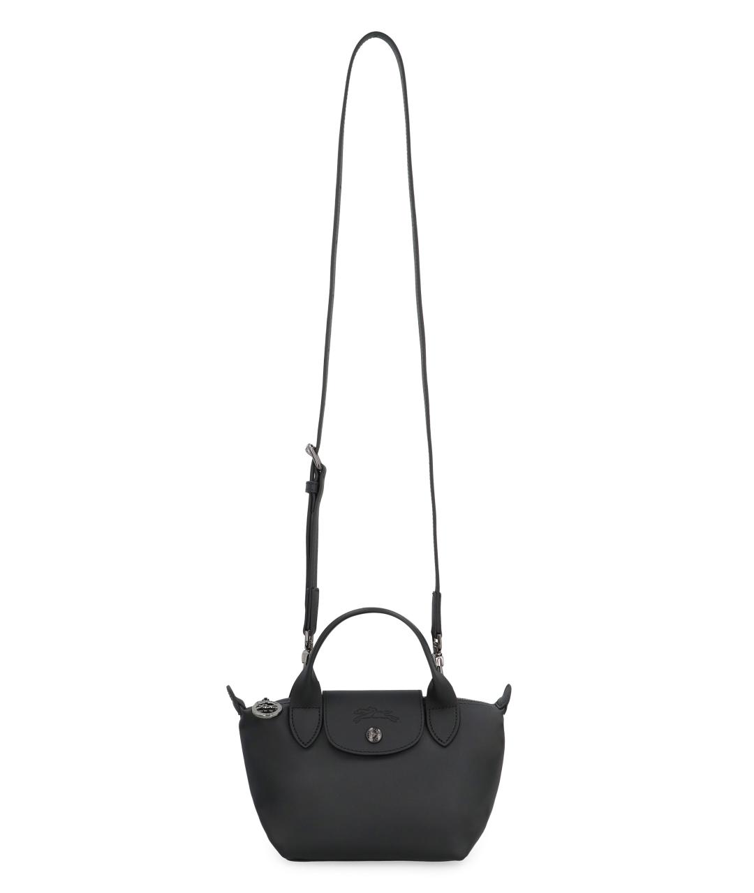 LONGCHAMP Черная бархатная сумка с короткими ручками, фото 4