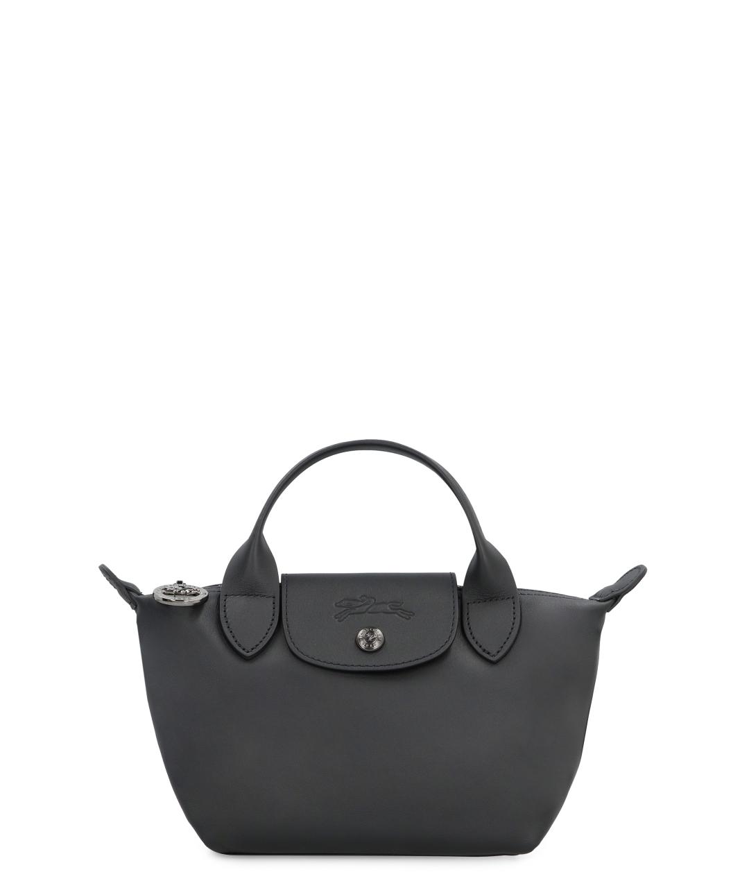 LONGCHAMP Черная бархатная сумка с короткими ручками, фото 1