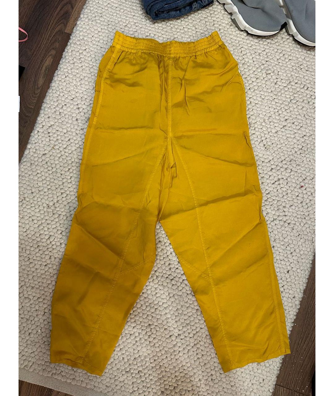 MM6 MAISON MARGIELA Горчичные шелковые спортивные брюки и шорты, фото 5