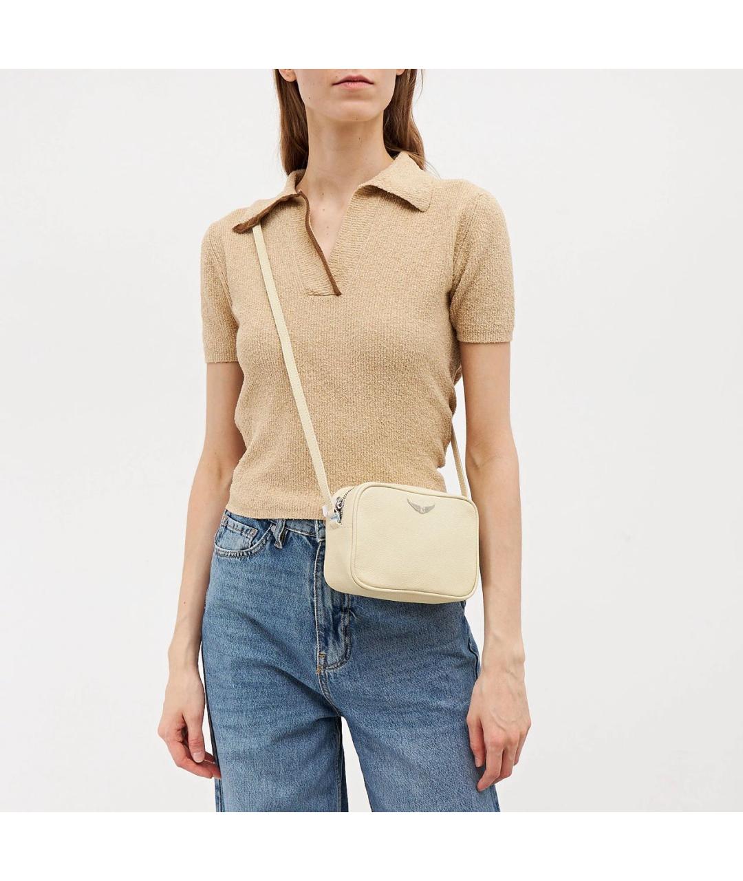 ZADIG & VOLTAIRE Белая кожаная сумка через плечо, фото 2