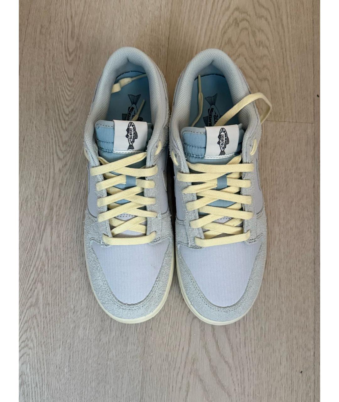 NIKE Голубые замшевые низкие кроссовки / кеды, фото 2