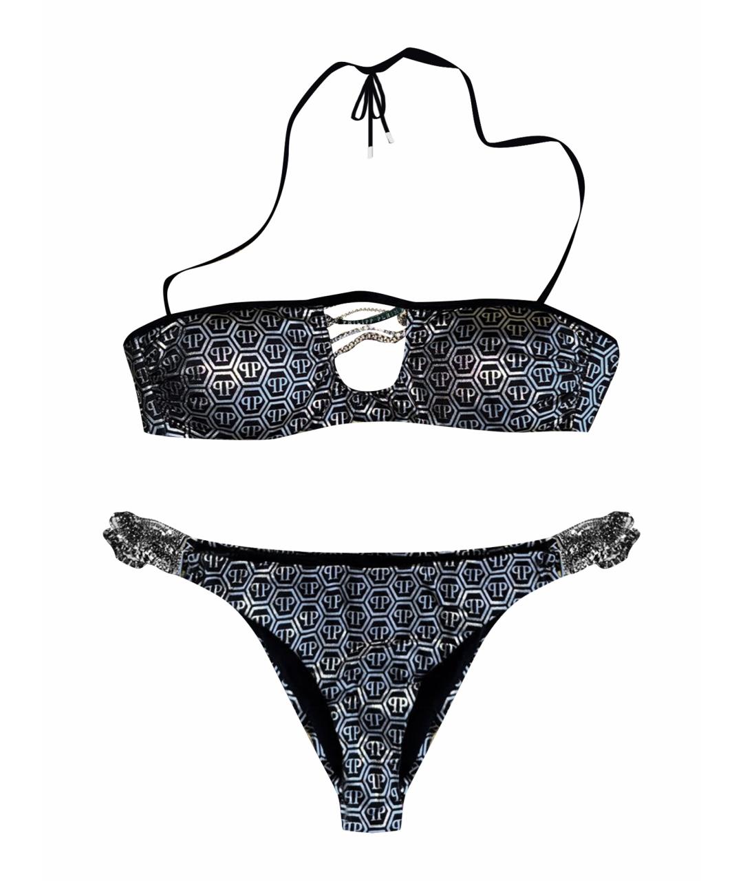 PHILIPP PLEIN Серебрянный полиэстеровый купальник, фото 1