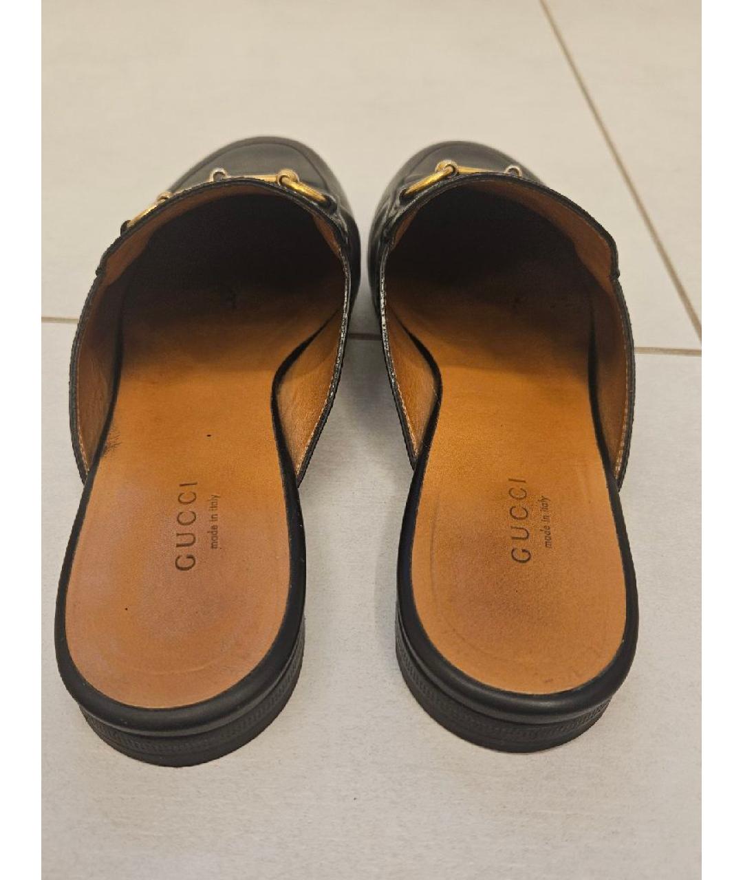 GUCCI Черные кожаные мюли, фото 4