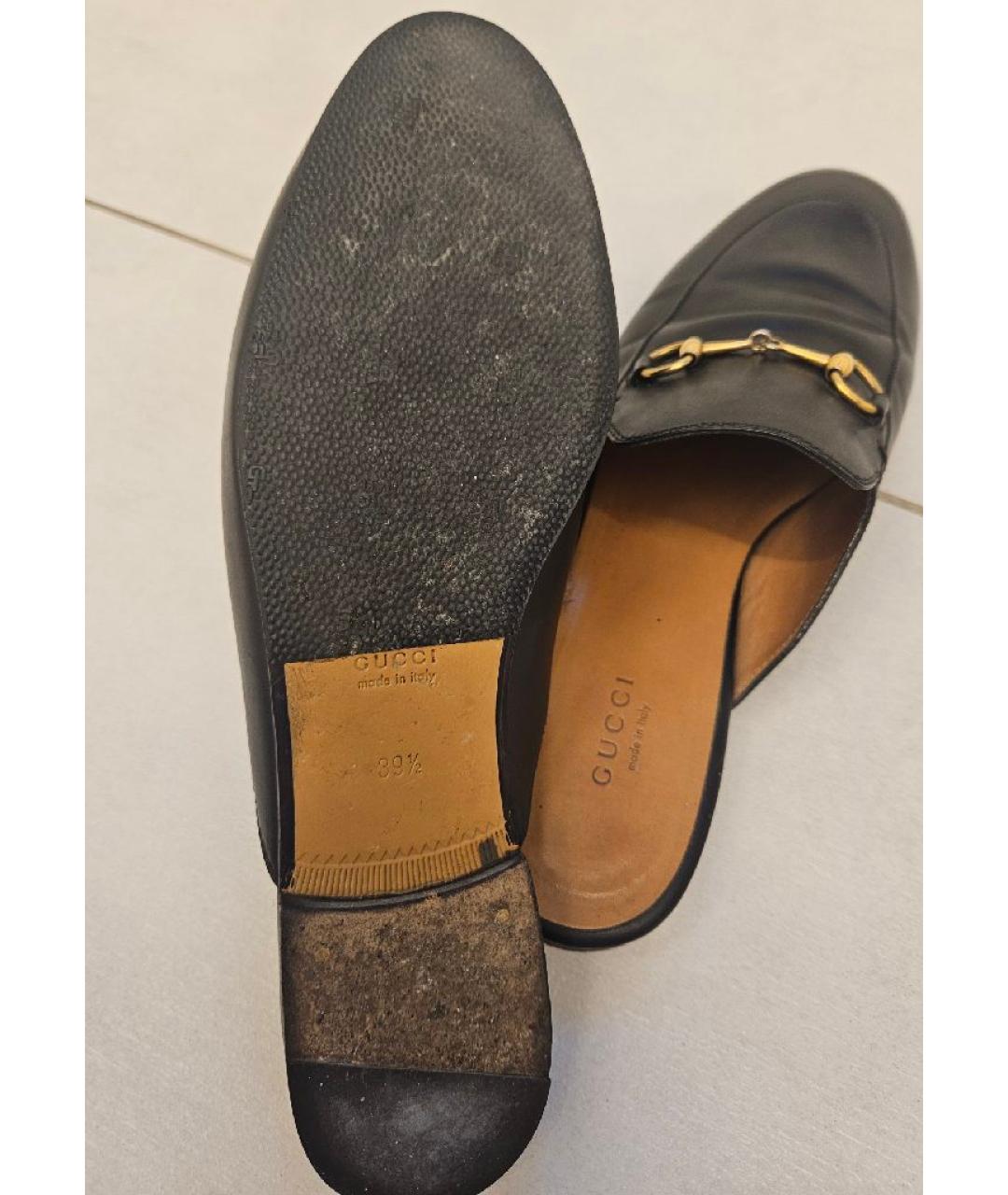GUCCI Черные кожаные мюли, фото 5
