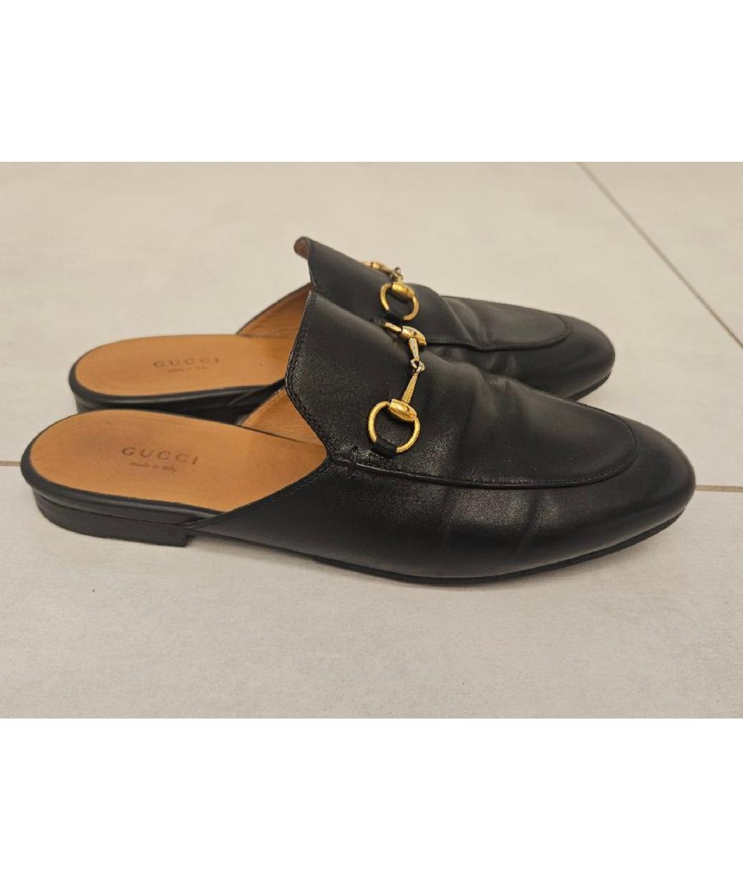 GUCCI Черные кожаные мюли, фото 6