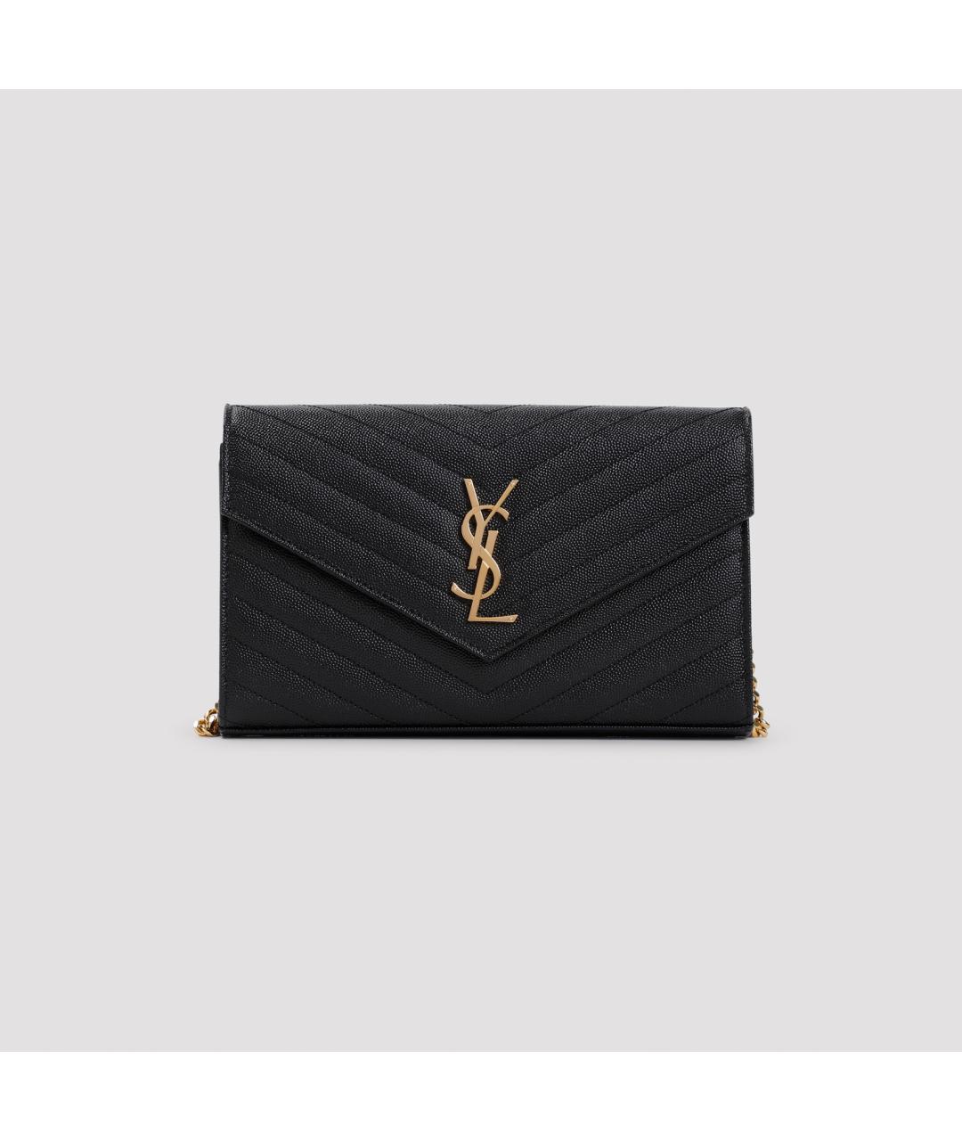SAINT LAURENT Черная кожаная сумка через плечо, фото 3