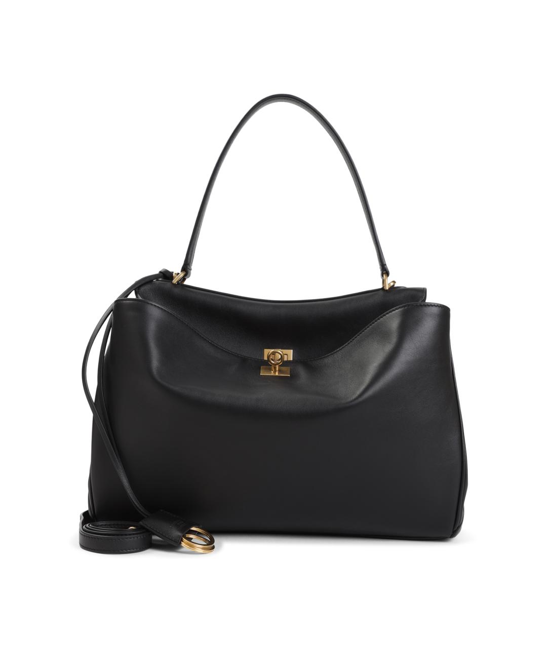 BALENCIAGA Черная кожаная сумка тоут, фото 1