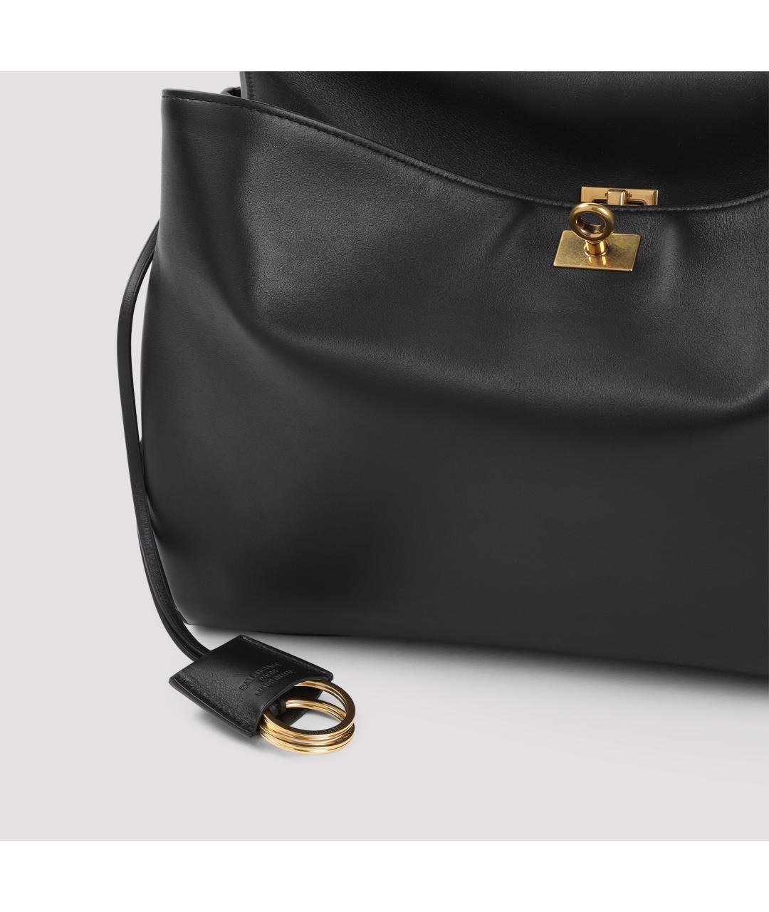 BALENCIAGA Черная кожаная сумка тоут, фото 4