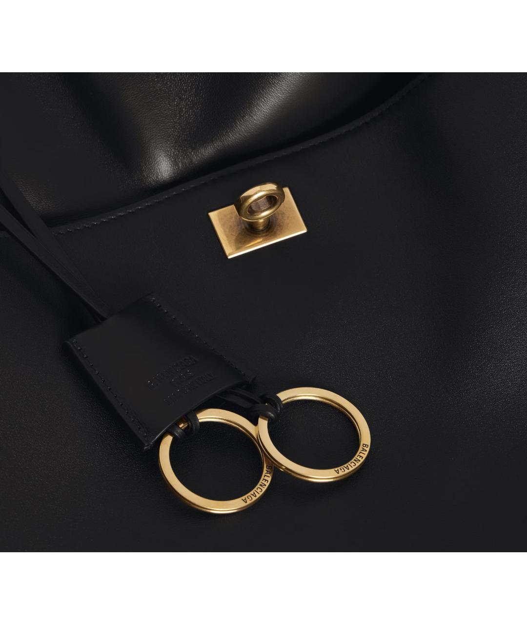 BALENCIAGA Черная кожаная сумка тоут, фото 6