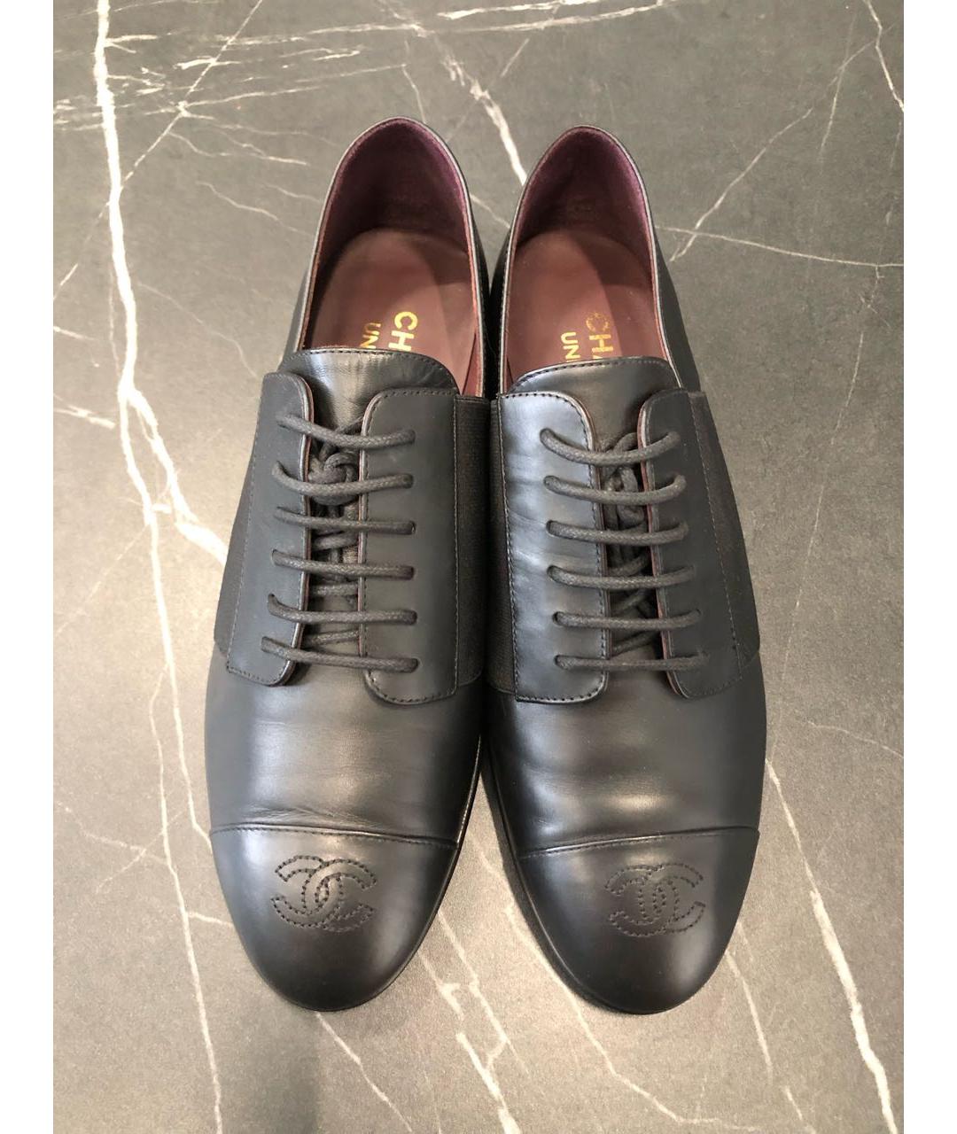 CHANEL Черные кожаные ботинки, фото 2