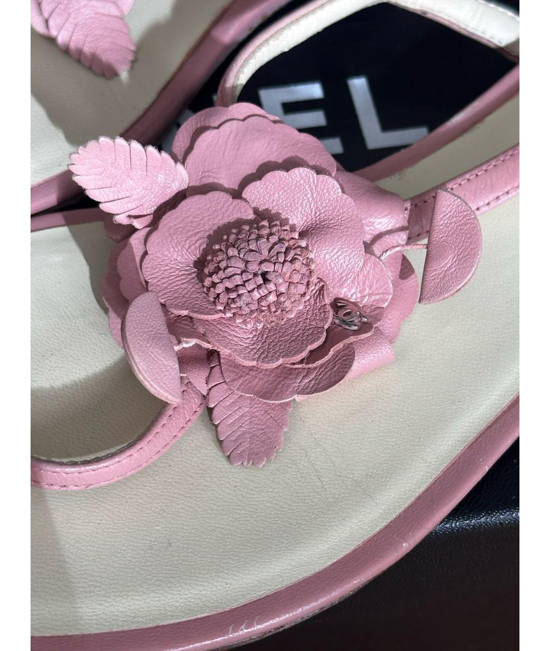 CHANEL Розовые кожаные босоножки, фото 3