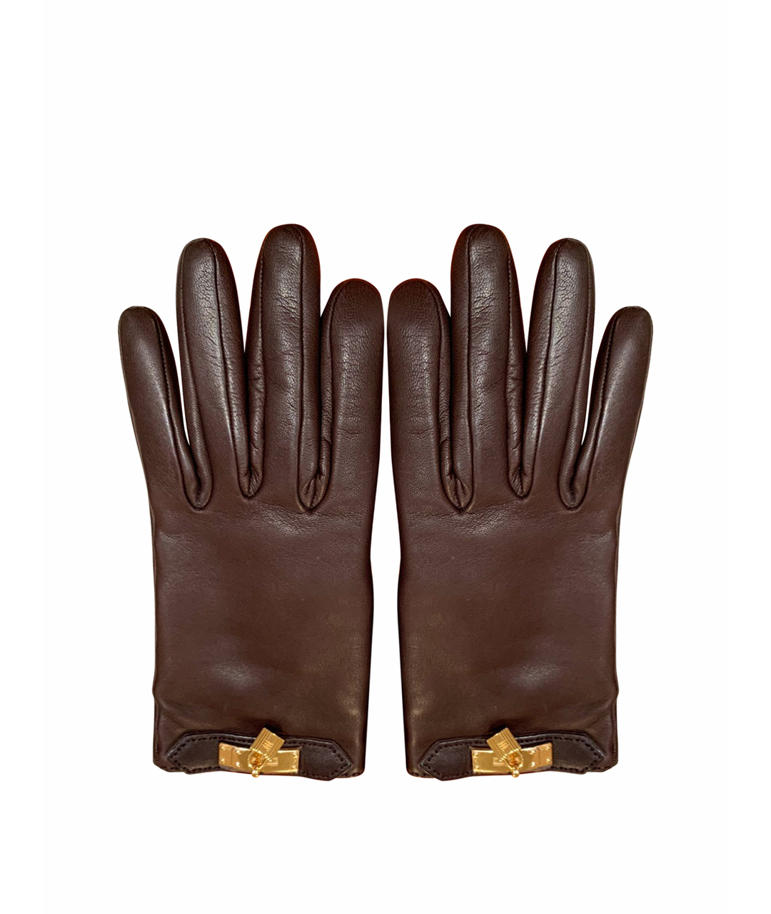 HERMES PRE-OWNED Коричневые кожаные перчатки, фото 1