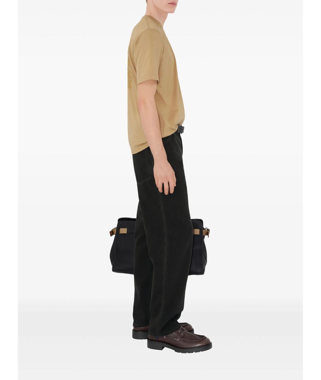 BURBERRY Бежевая хлопковая футболка, фото 3