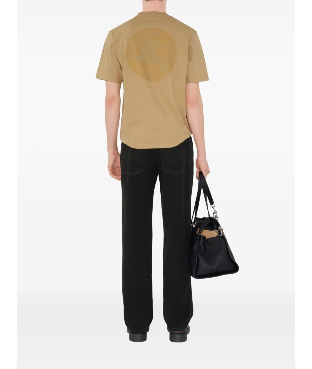 BURBERRY Бежевая хлопковая футболка, фото 4
