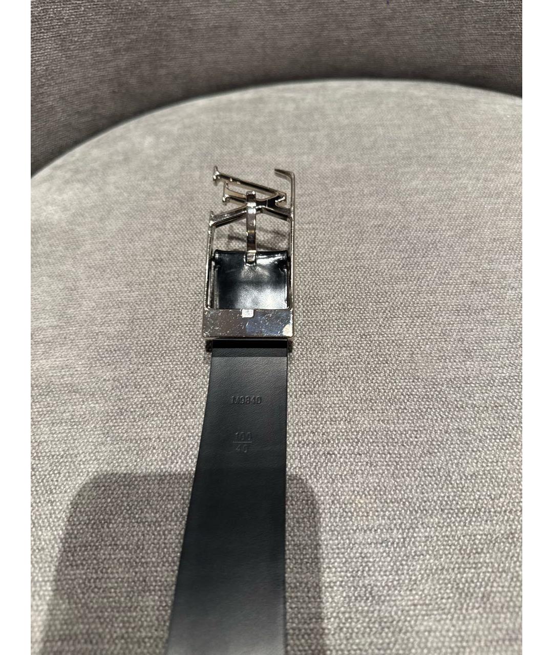 LOUIS VUITTON Черный кожаный ремень, фото 2