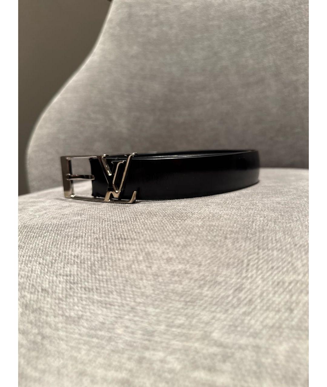 LOUIS VUITTON Черный кожаный ремень, фото 4