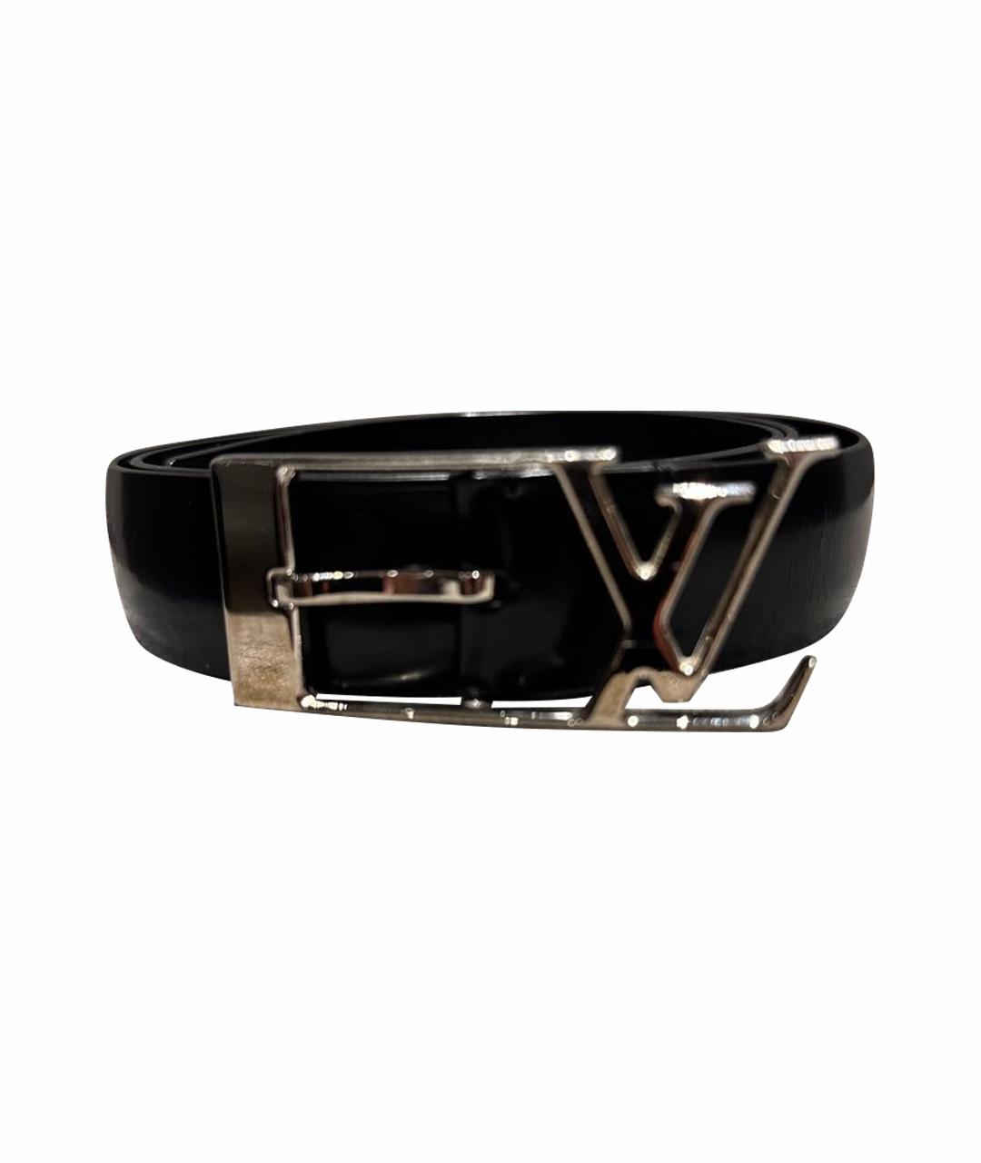 LOUIS VUITTON Черный кожаный ремень, фото 1