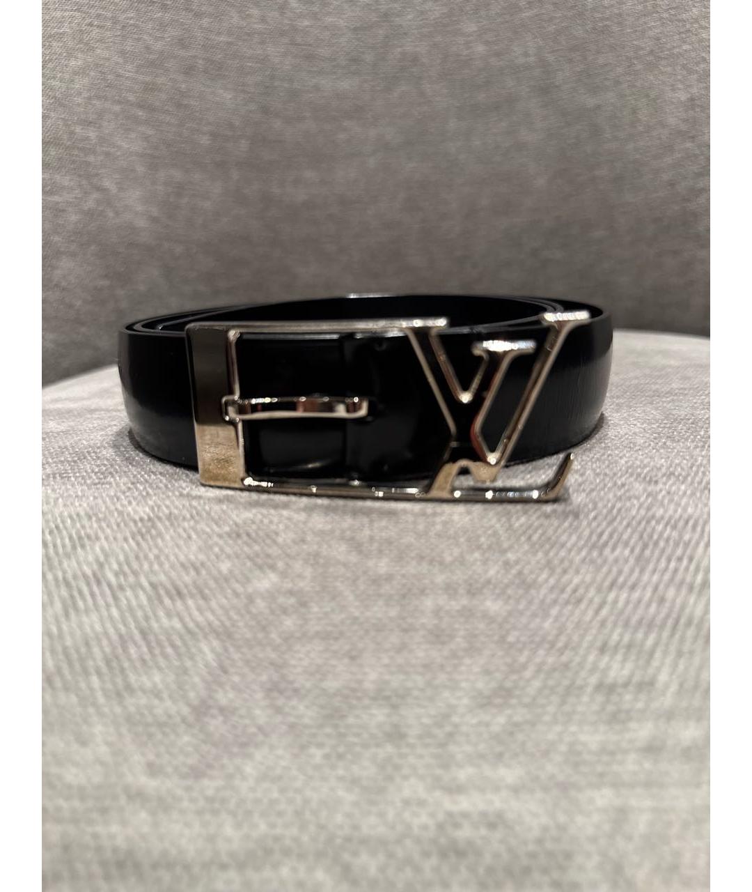 LOUIS VUITTON Черный кожаный ремень, фото 5