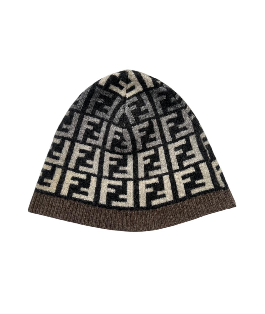 FENDI Коричневая шерстяная шапка, фото 1