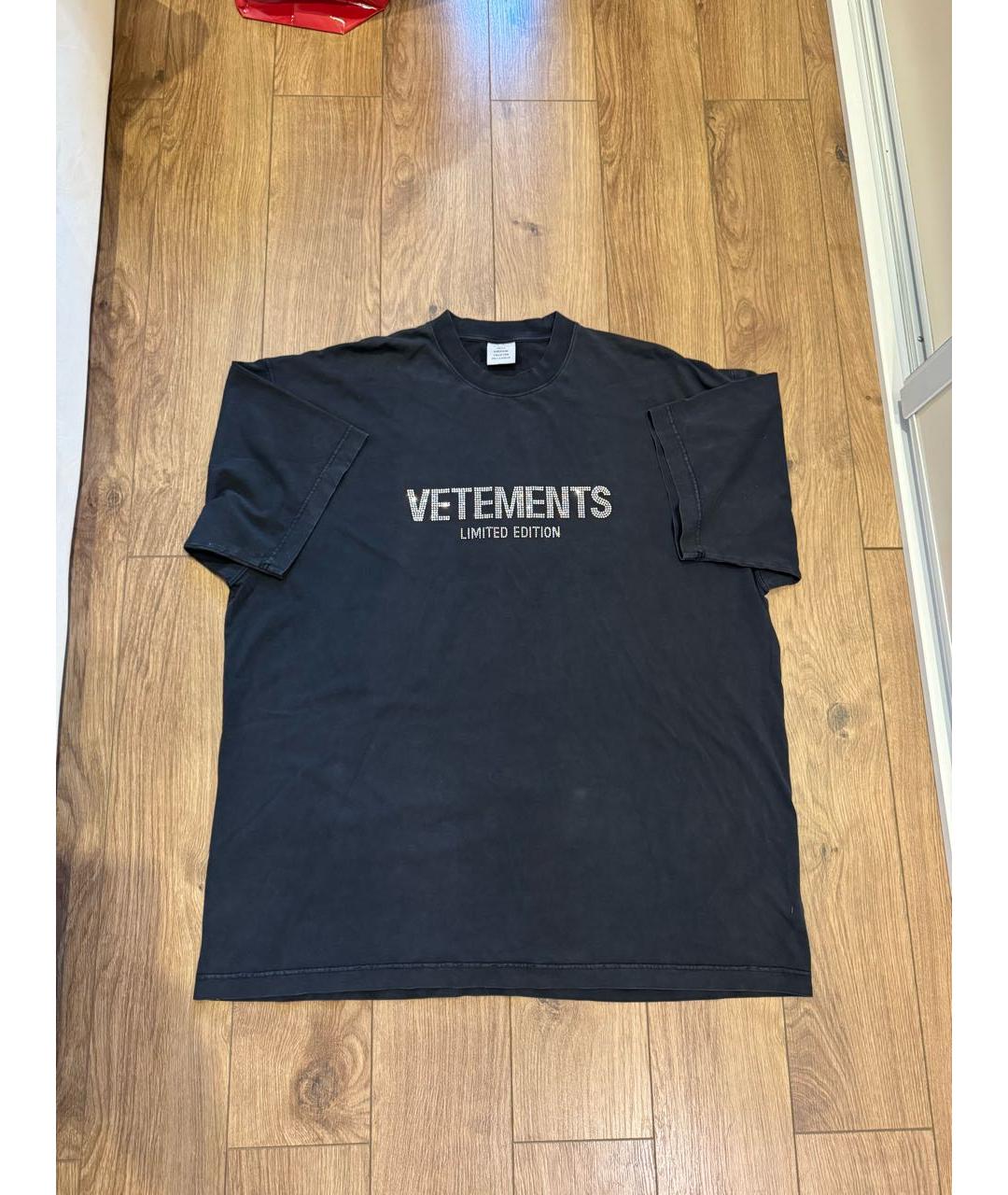 VETEMENTS Антрацитовая хлопковая футболка, фото 5
