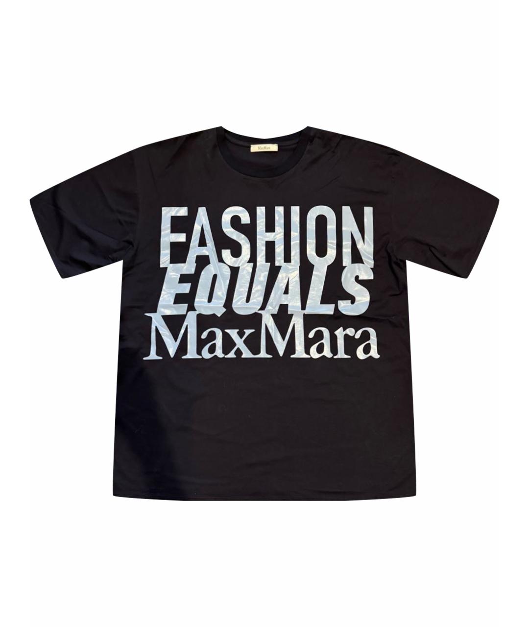 MAX MARA Черная хлопковая футболка, фото 1