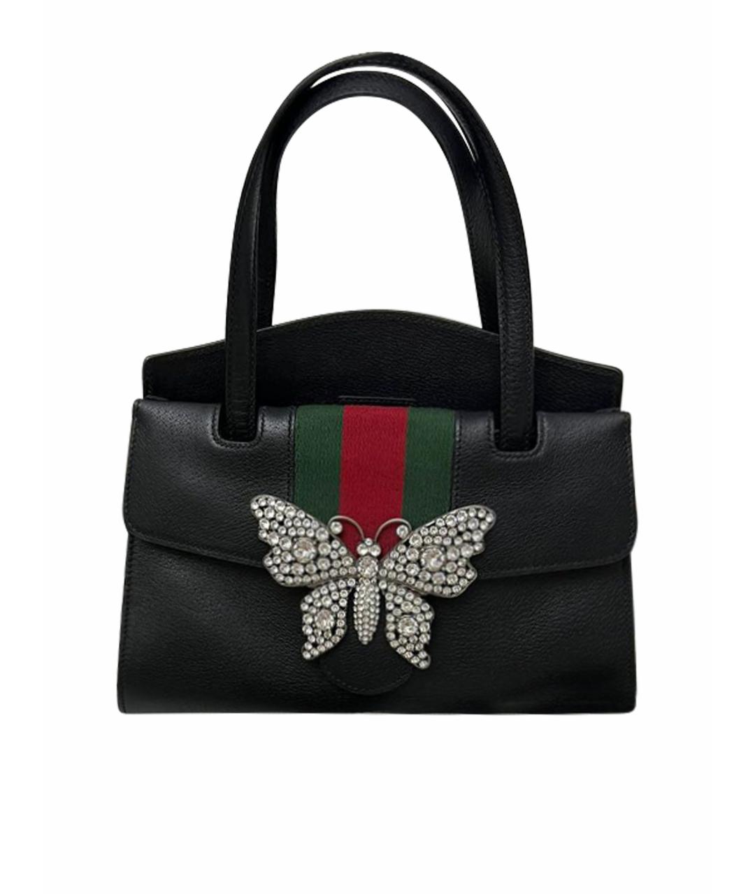 GUCCI Черная кожаная сумка тоут, фото 1
