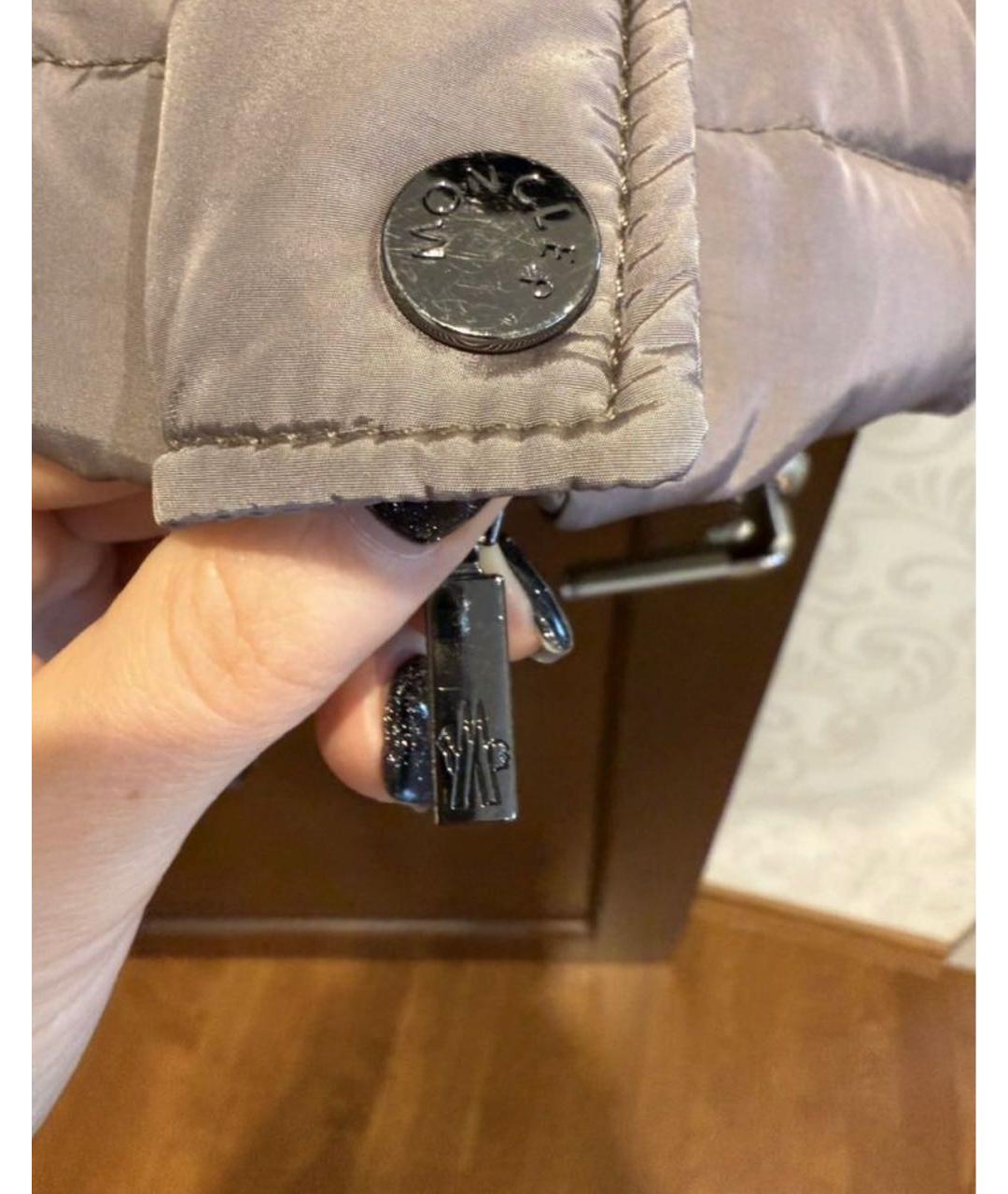 MONCLER Фиолетовый полиэстеровый пуховик, фото 8