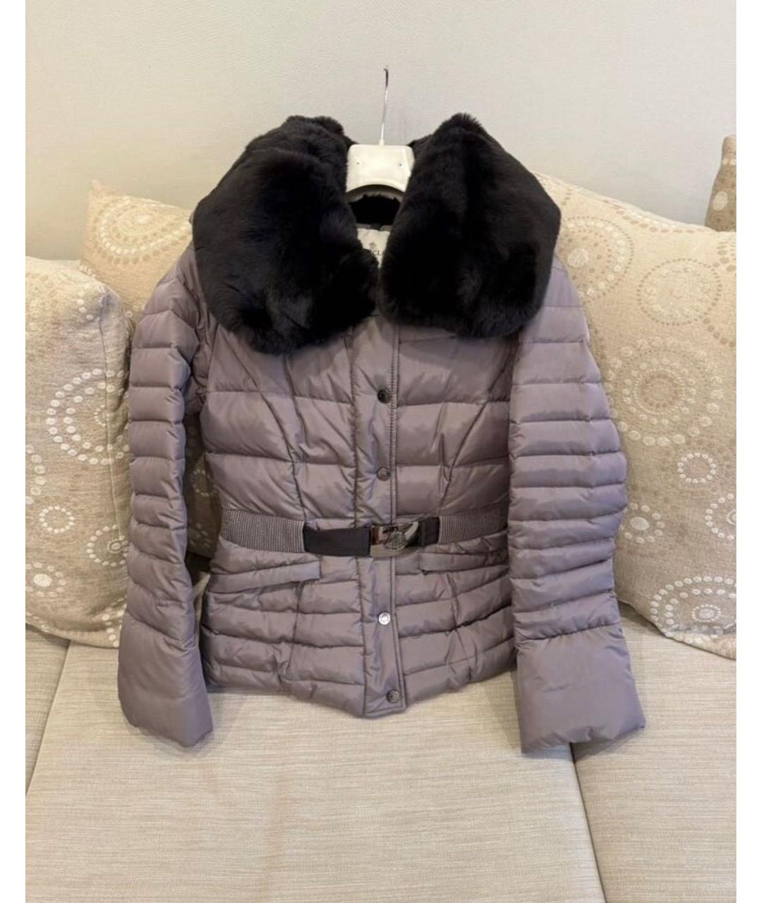 MONCLER Фиолетовый полиэстеровый пуховик, фото 5