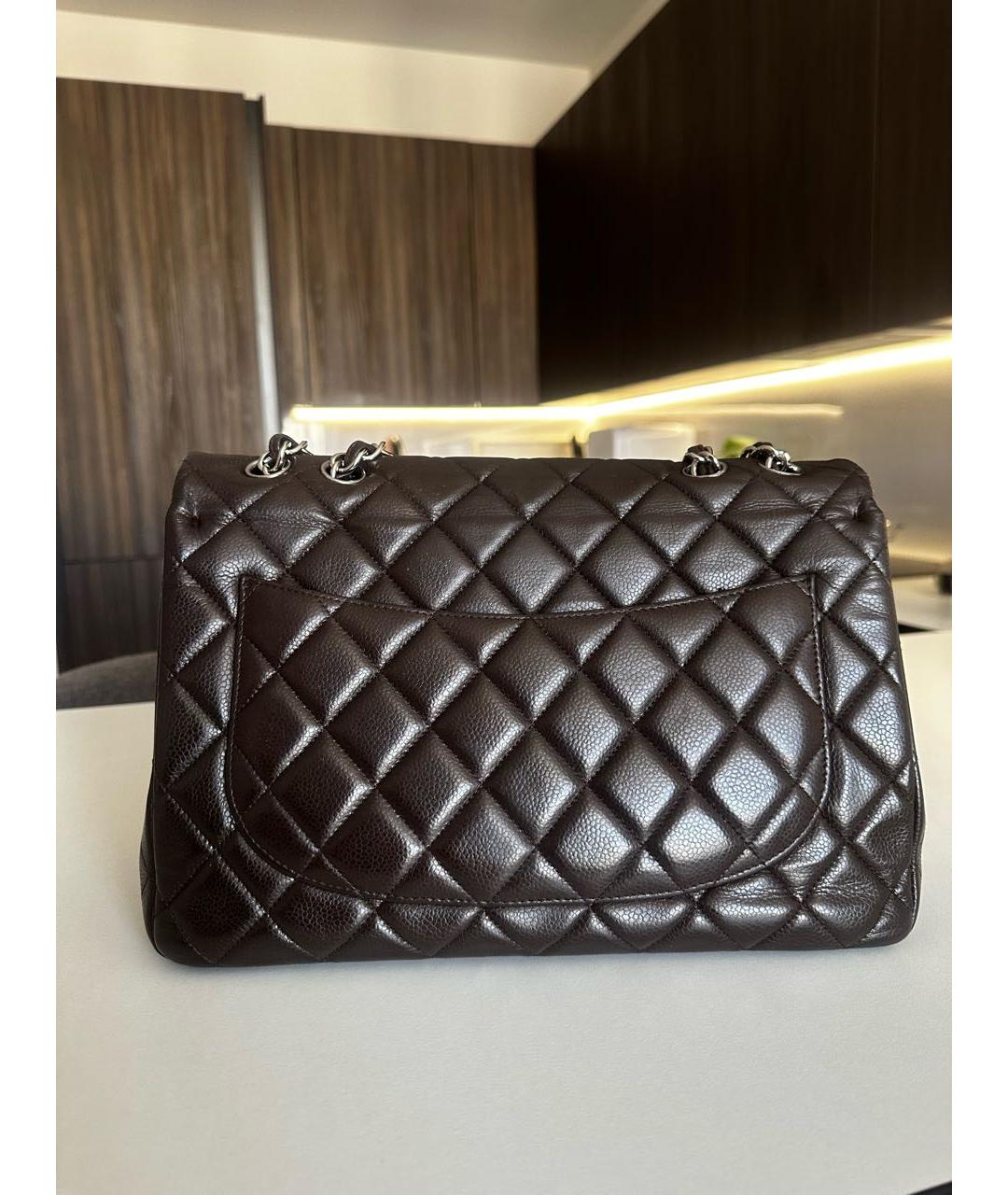 CHANEL Коричневая кожаная сумка через плечо, фото 4