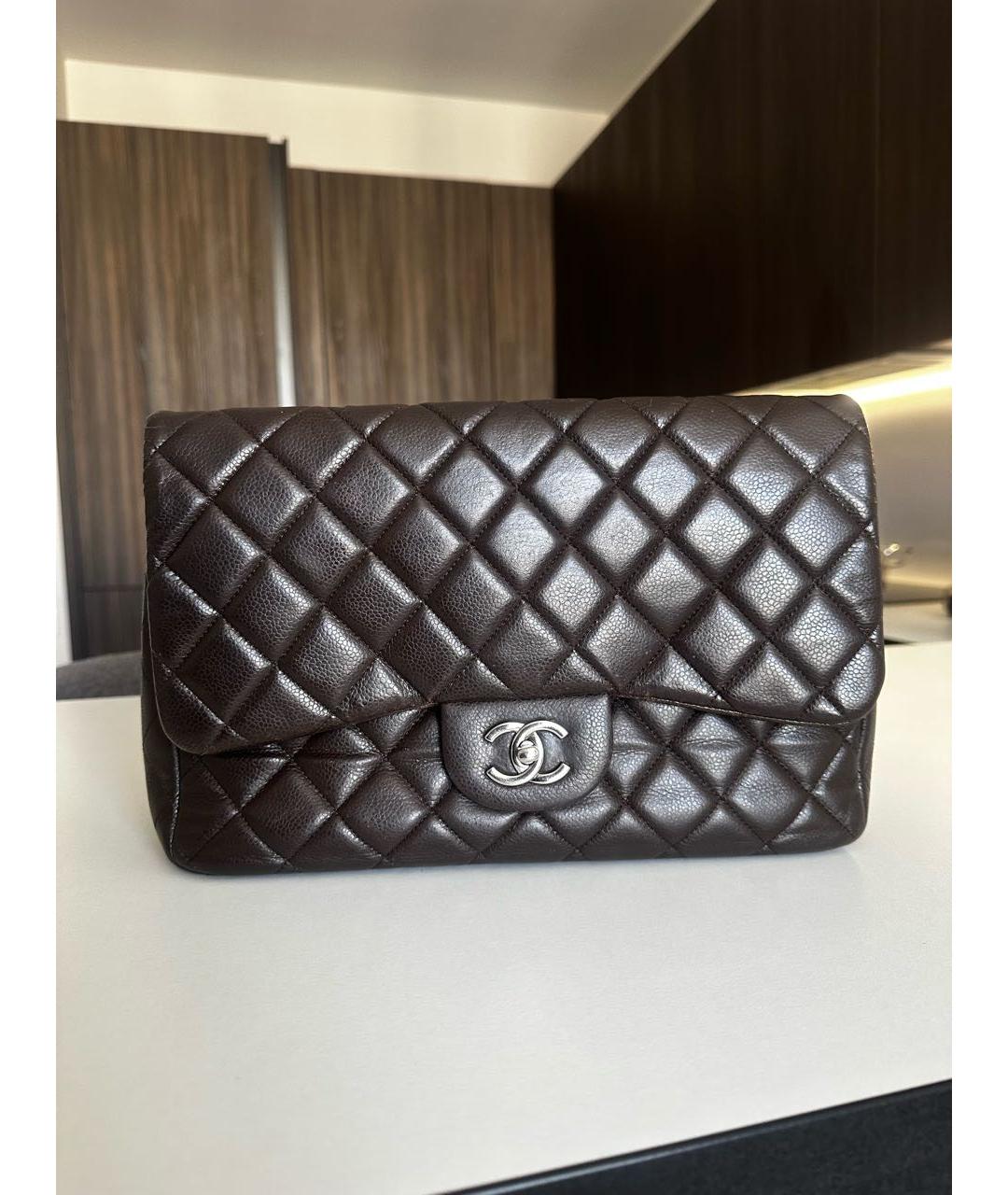 CHANEL Коричневая кожаная сумка через плечо, фото 2
