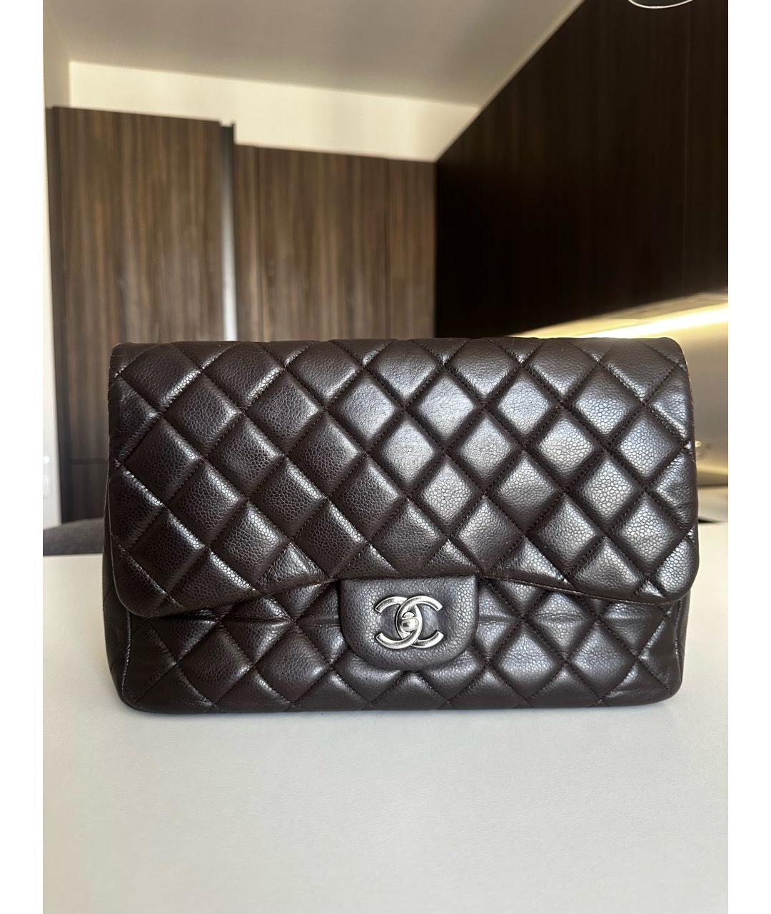CHANEL Коричневая кожаная сумка через плечо, фото 3