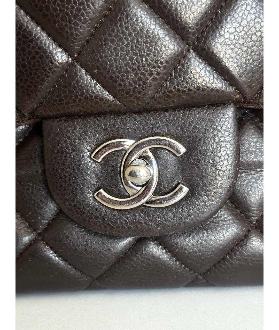 CHANEL Коричневая кожаная сумка через плечо, фото 6