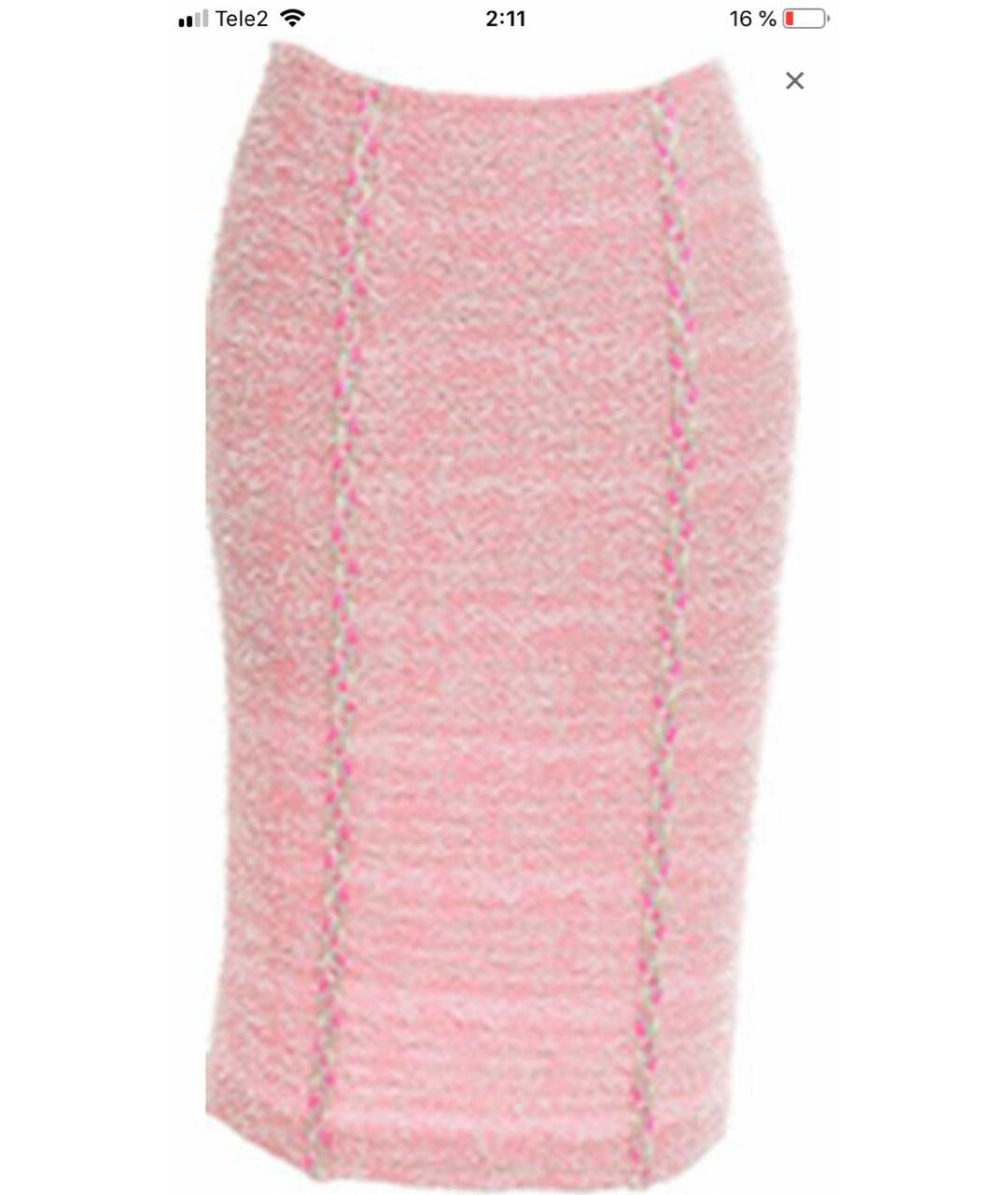 ST. JOHN Розовая твидовая юбка миди, фото 6