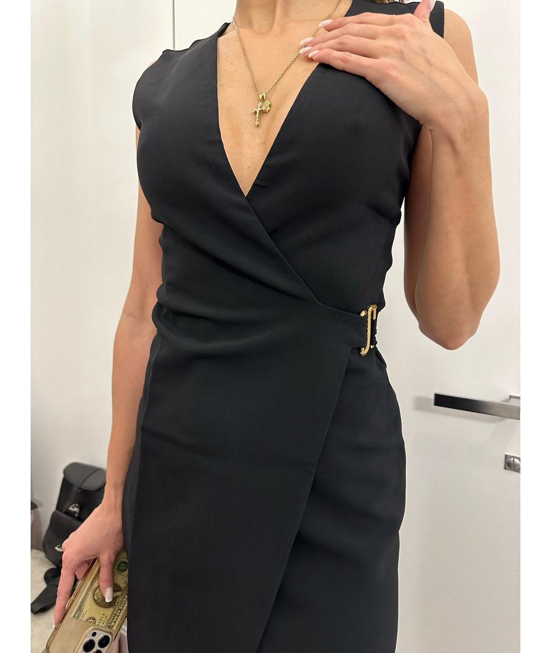 ROBERTO CAVALLI Черное хлопко-эластановое коктейльное платье, фото 6