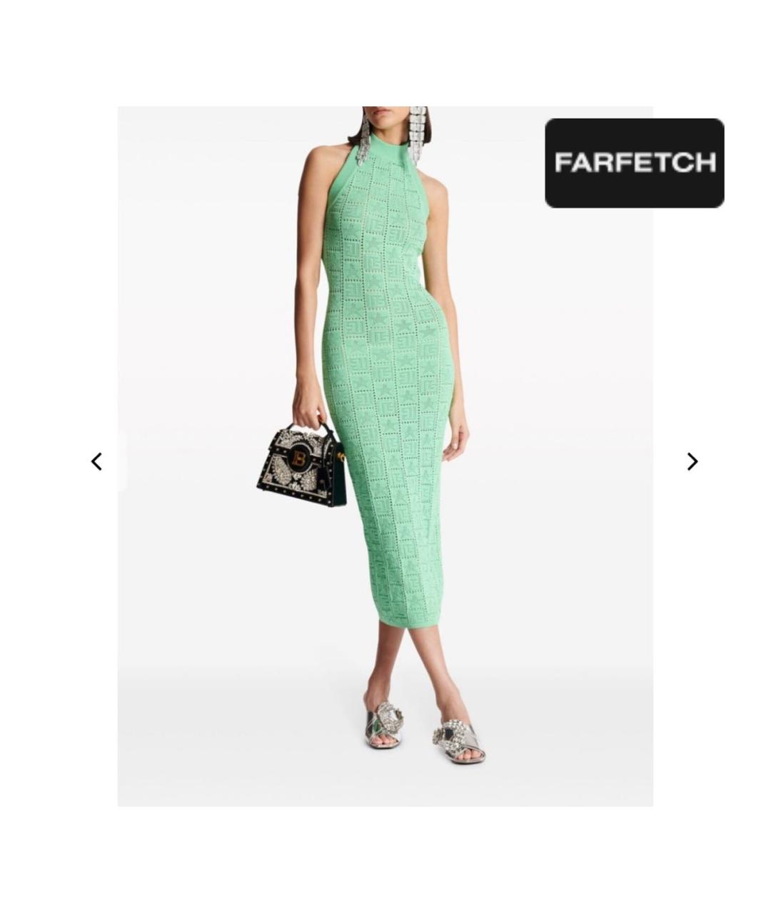BALMAIN Салатовыое кружевное повседневное платье, фото 2