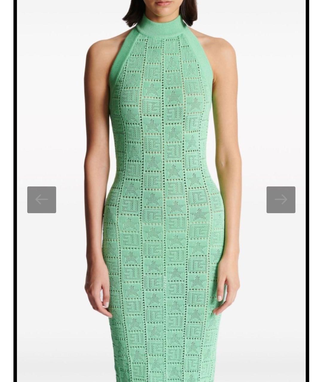 BALMAIN Салатовыое кружевное повседневное платье, фото 4