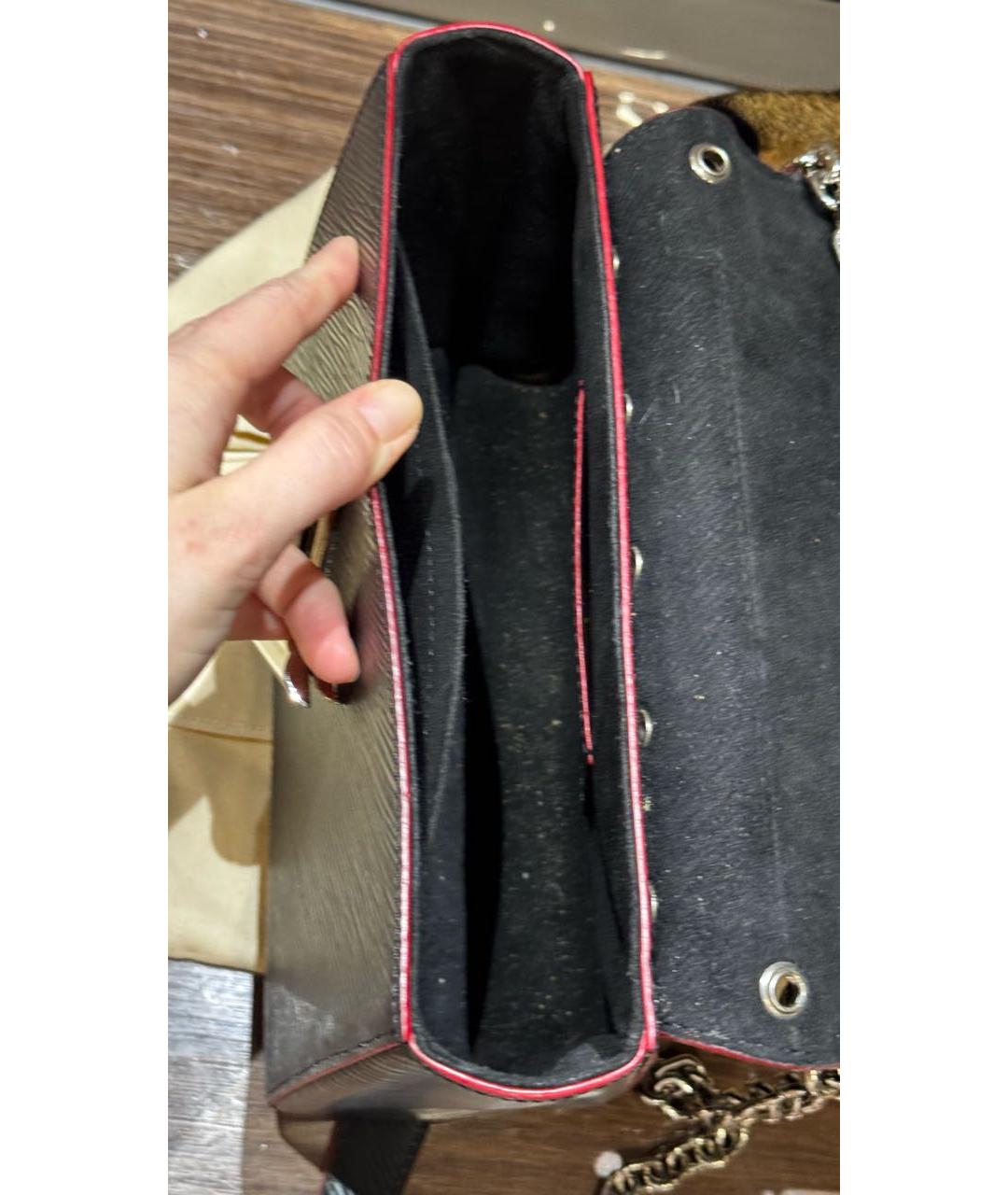 LOUIS VUITTON Черная кожаная сумка через плечо, фото 4