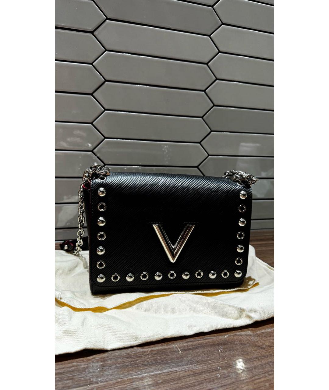 LOUIS VUITTON Черная кожаная сумка через плечо, фото 9