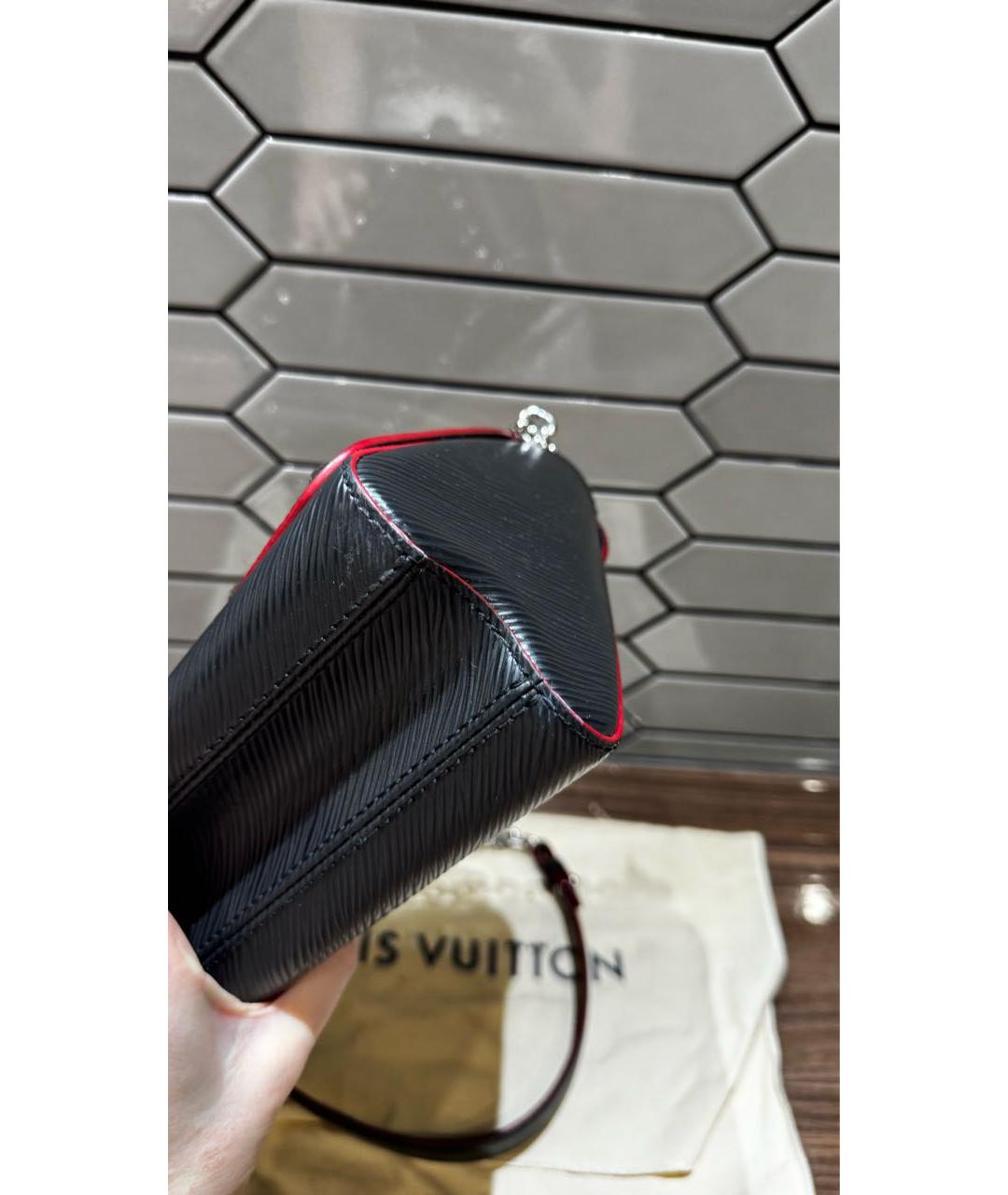 LOUIS VUITTON Черная кожаная сумка через плечо, фото 7