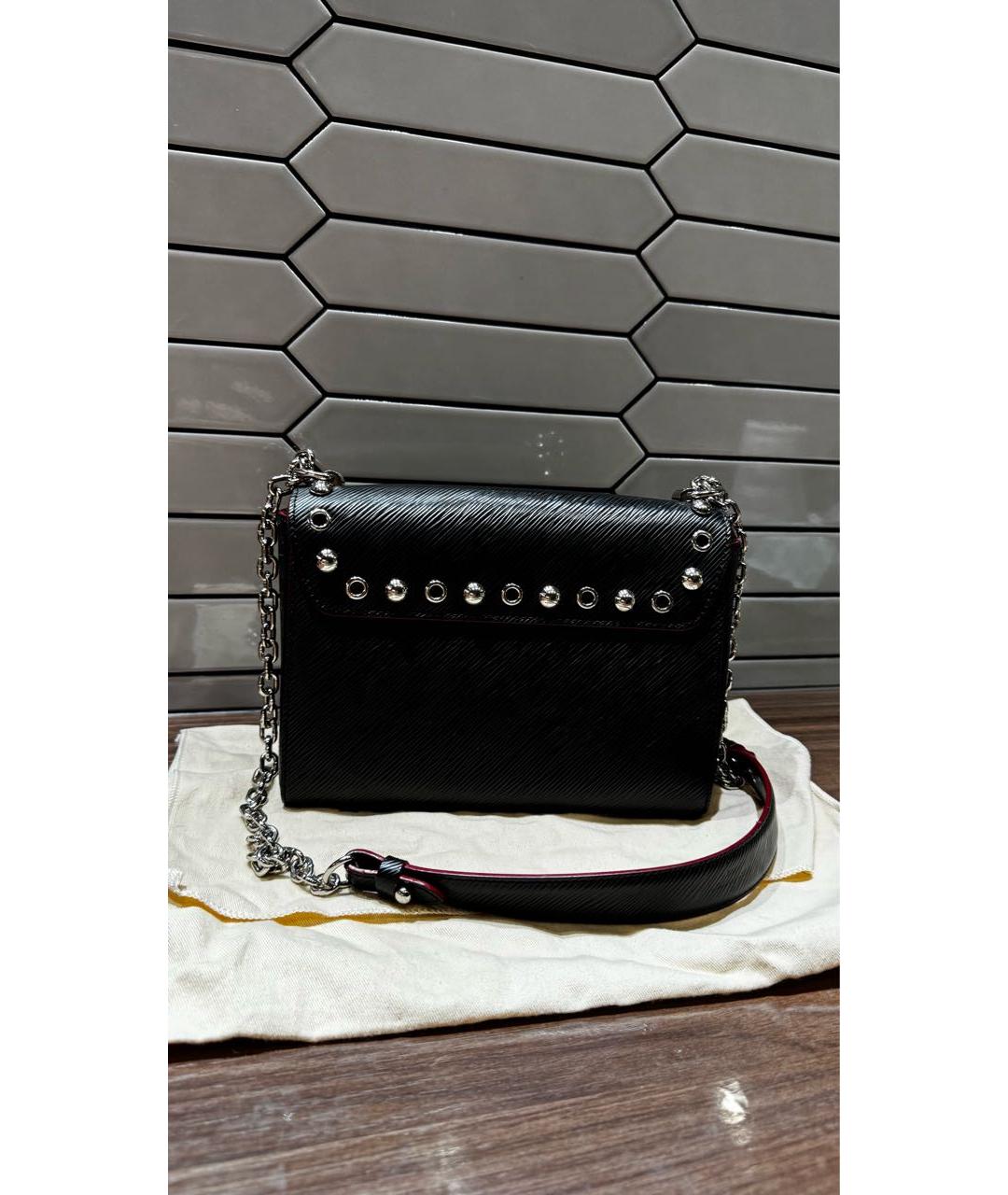 LOUIS VUITTON Черная кожаная сумка через плечо, фото 3