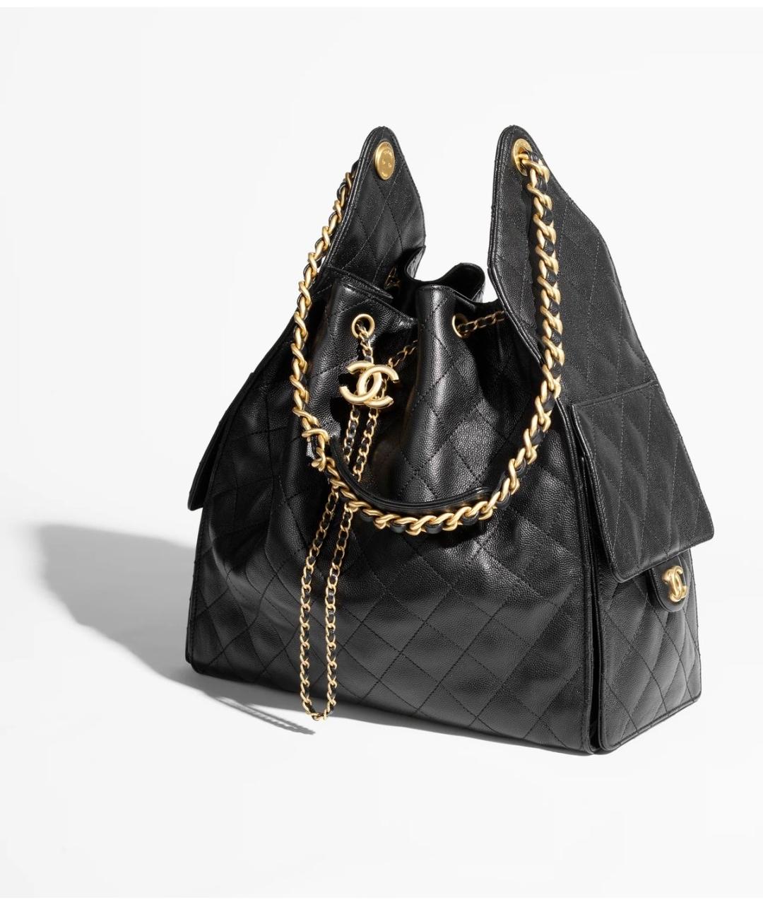 CHANEL Черная кожаная сумка тоут, фото 2