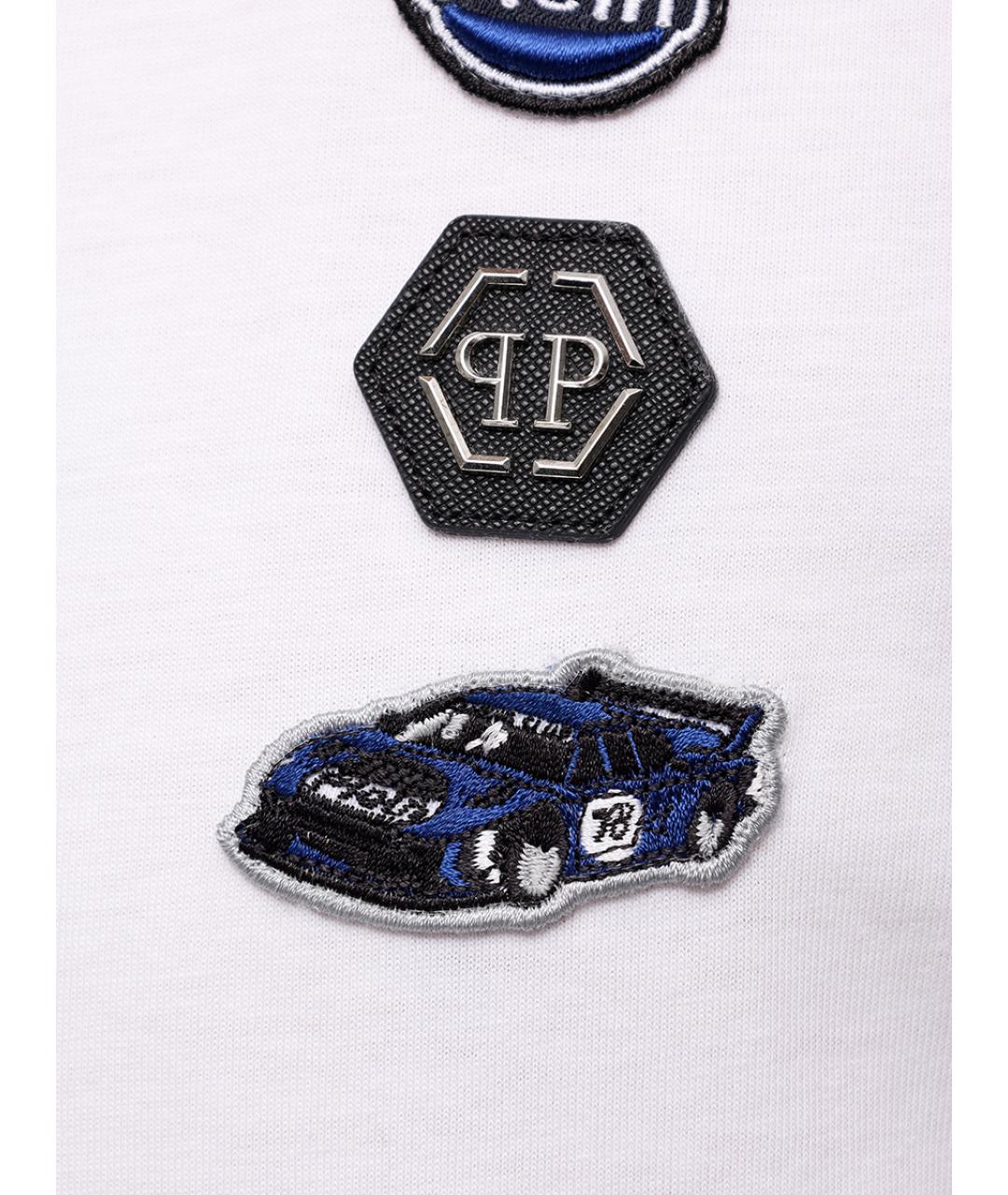 PHILIPP PLEIN Белая хлопковая футболка, фото 6