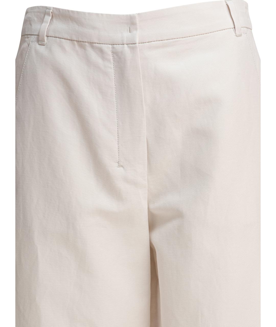 'S MAX MARA Бежевые хлопковые прямые брюки, фото 2