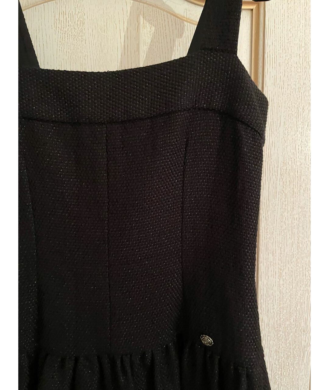 CHANEL PRE-OWNED Черное твидовое платье, фото 6