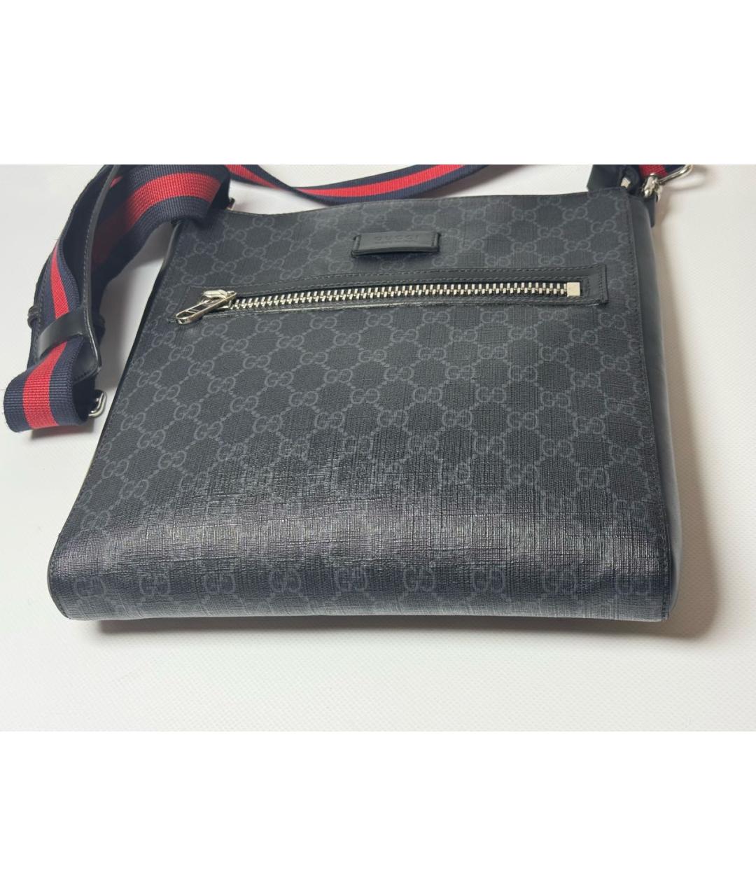 GUCCI Антрацитовая кожаная сумка на плечо, фото 5
