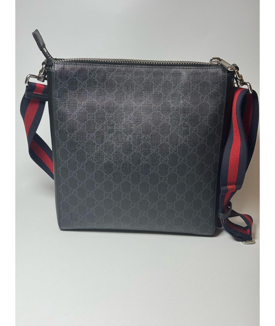 GUCCI Антрацитовая кожаная сумка на плечо, фото 3